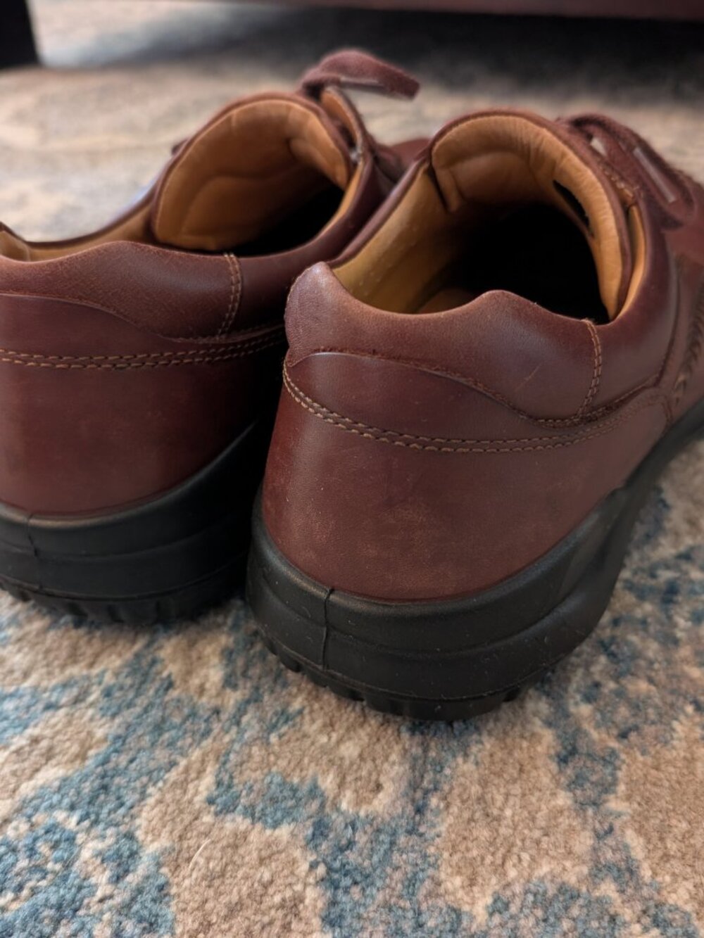 ECCO Shoes Men's 47 Tie Brown Leather TPU Casual Business Oxford Comfort - Picture 9 of 14